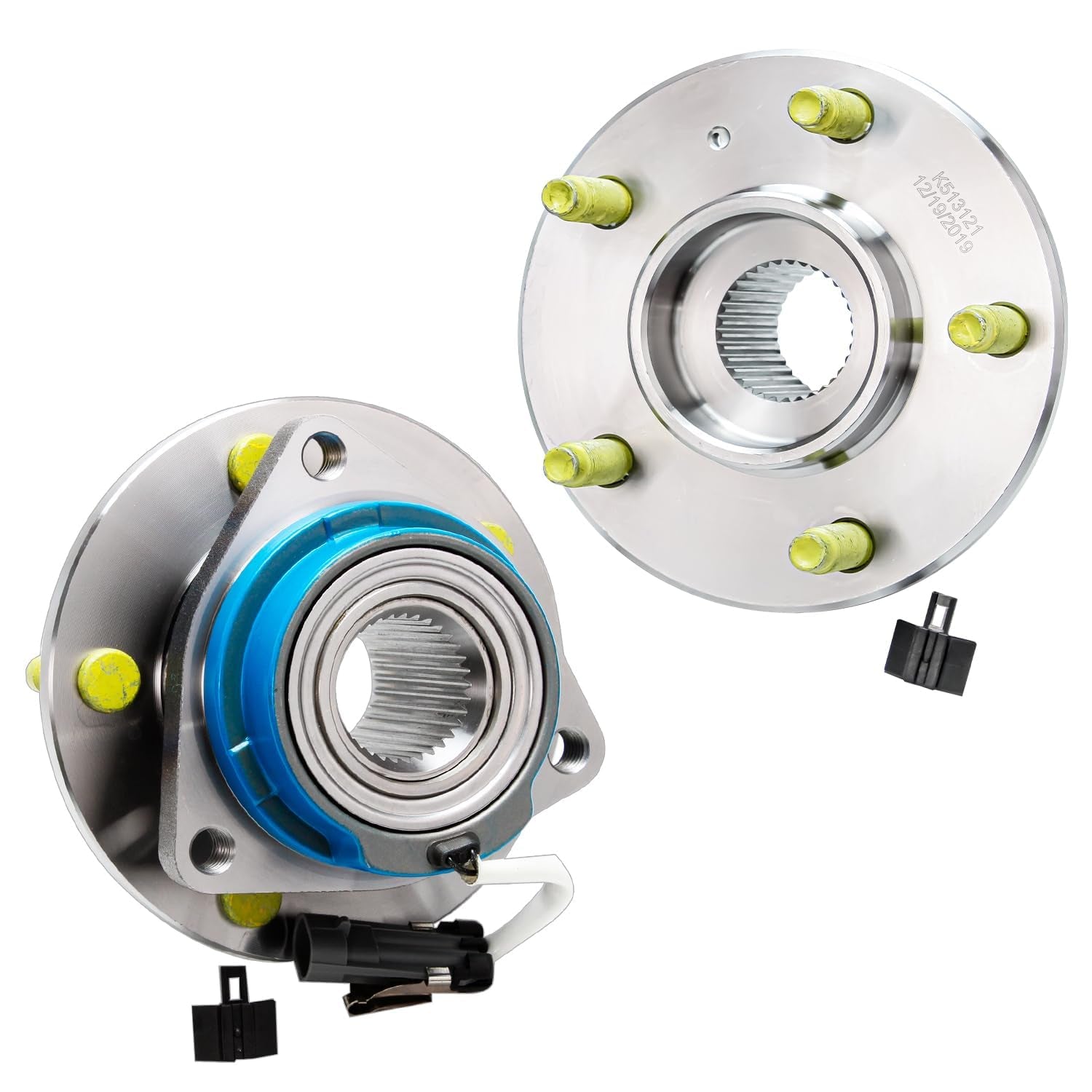 Premium Detroit Axle Front Wheel Bearing Hubs - 2PC Set Compatible with 2000-2013 Chevrolet Impala, 97-08 Pontiac Grand Prix & More