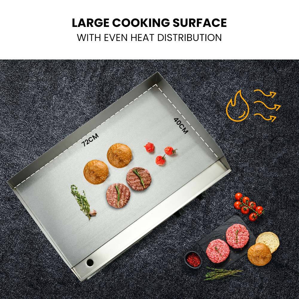 NNEMB Commercial Electric Griddle Extra Large 73x47cm 2 x 10A Countertop
