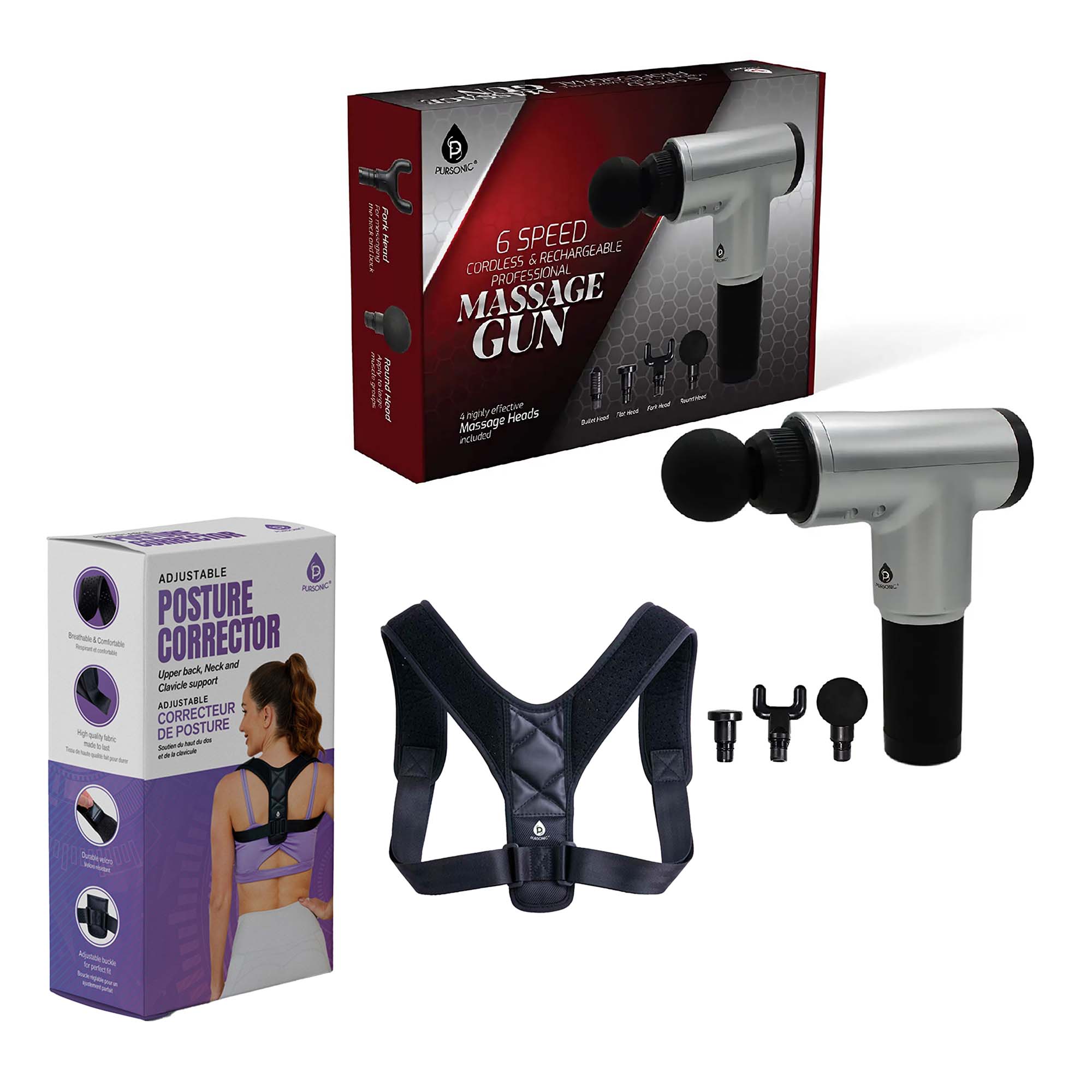 Pursonic Ultimate Pain Relief and Posture Support Bundle