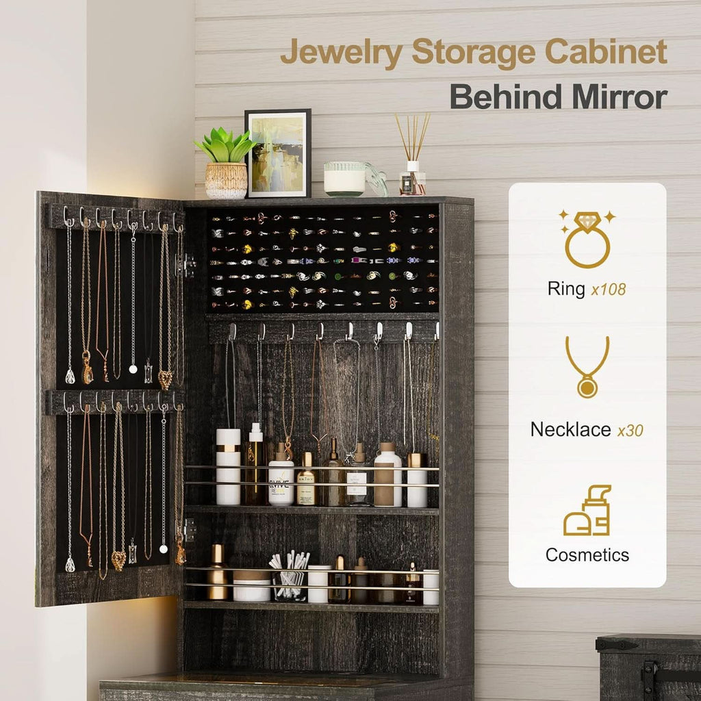 Compact Vanity Desk With Electroluminescent Mirror